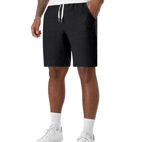 Satingcolo Mens Trunks Summer Beach Shorts Vacation Casual Athletic Shorts Daily Wear Comfy Waist Lightweight Shorts With Pockets Black XL