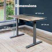 Vari ComfortEdge Electric Standing Stand Up Desk Ergonomic Work and Gaming Table, 48x30” Reclaimed Wood