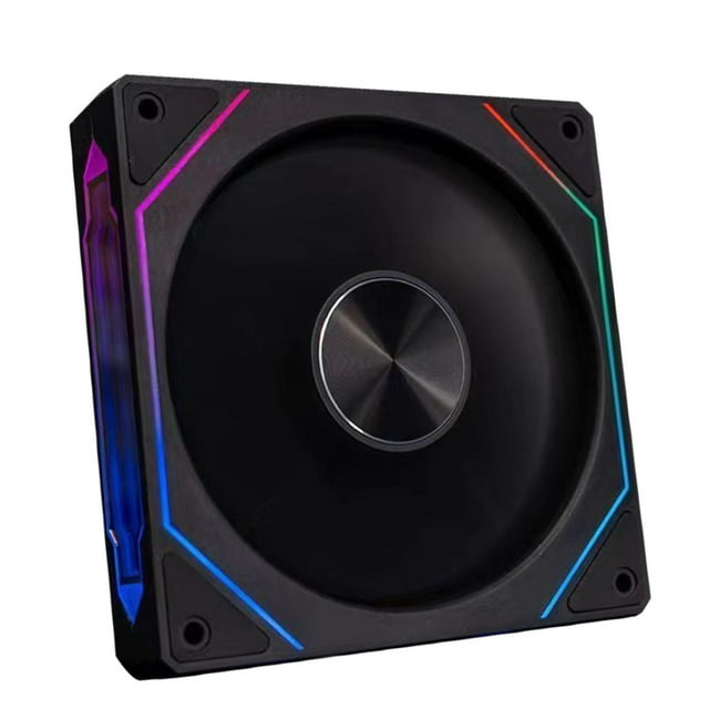Ventilador de CPU Perfecl ARGB 12cm 5V 3 Pines Negro