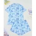 thumbnail image 6 of WIBACKER S-2XL Womens Pajamas Set Short Sleeve Pjs Button Down 2 Piece Loungewear Sets Blue Bowknot Sleepwear, 6 of 10