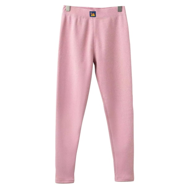Bellella Women Casual Pants Fleece Lined Solid Color Leggings Travel  Thermal Long Johns Female Light Pink XL 