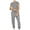 Gray, variant on Womens Two Piece Outfits Waffle Knit Lounge Set Short Sleeve Crop Tops Joggers Pants Workout Tracksuits Gray, 2XL