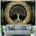 thumbnail image 4 of Creowell Nordic Vikings Tapestry Viking Yggdrasil Tree of Life Celtic Rune Scandinavian Aesthetic Mythology Tapestry Wall Hanging for Bedroom Living Room Decor  60x50inch, 4 of 6