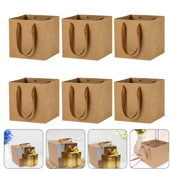 WHAMVOX 6PCS Kraft Paper Packaging Bag for Decor Cake Packaging Bag