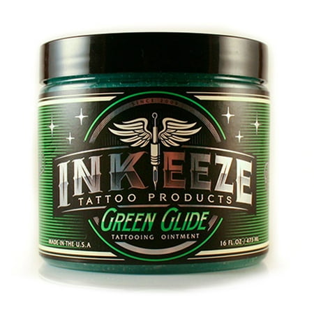 INK-EEZE Tattoo Products Green Glide Tattoo Ointment 16 (What's The Best Ointment For Tattoos)