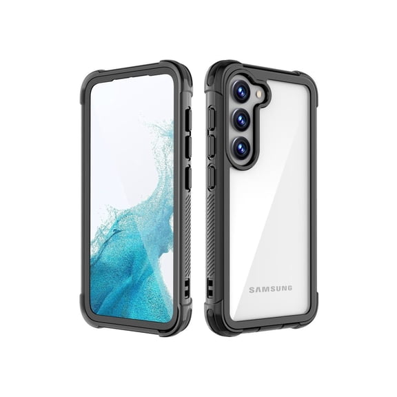 Samsung Galaxy S23 6.1 inch Case with Built in Screen Protector Heavy Duty Military Grade Protection Shockproof Protective Cover Black