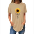 thumbnail image 2 of Aloohaidyvio Graphic T Shirts for Women,2024 Summer Women's Casual Tunic Top Short Sleeve Crew Neck Soft Blouse Spring Going out Comfy Graphic Tees, 2 of 3