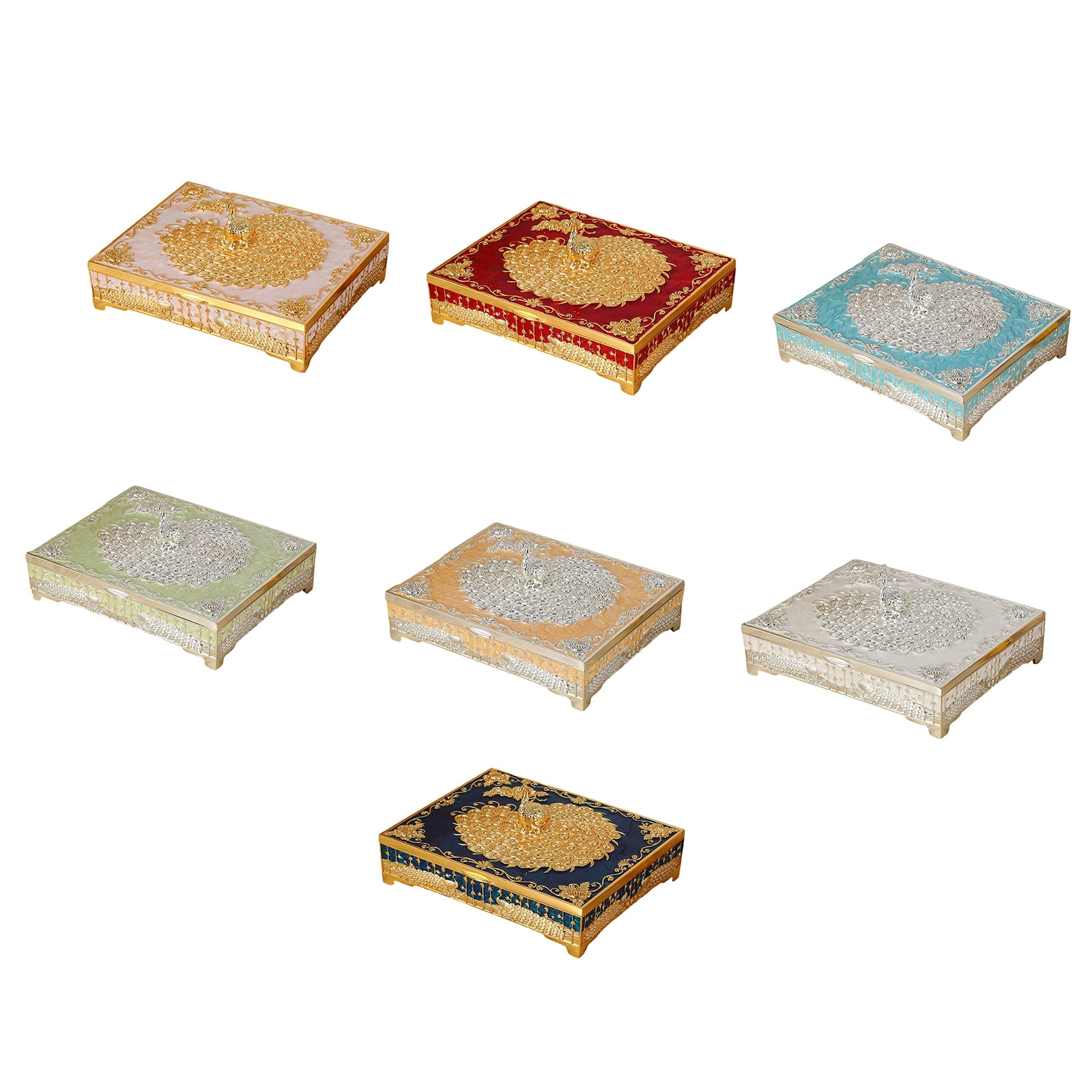 Elegant Peacockbird Jewelry Box Metal Alloy Storage Planner For Earrings Necklaces Home Deck