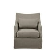 thumbnail image 3 of Martha Stewart London Farmhouse Fabric Upholstered Skirted Swivel Chair in Tan, 3 of 8