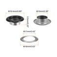 thumbnail image 2 of Uxcell 300set Grommets Kit Metal Eyelets 10mm 2/5" Hole Tiny Grommet for Shoes Clothes Belt Tag DIY Project, Black, 2 of 6