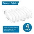 thumbnail image 3 of 4 Pcs Clear Acrylic CD Holder with Tackable CD DVD Display Rack CD Storage Rack Organizer Stand CD Tray Holds, 3 of 8
