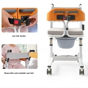 Patient Chair Transferred Lift Wheelchair w/180 Split Seat and Bedpan 440 lb