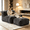 Dark Gray, variant on BINBANK Large Stripe Bean Bag Chair , Oversized Boneless Lounger Sofa, Ergonomic BeanBag Couch for Living Room, Bedroom, Balcony