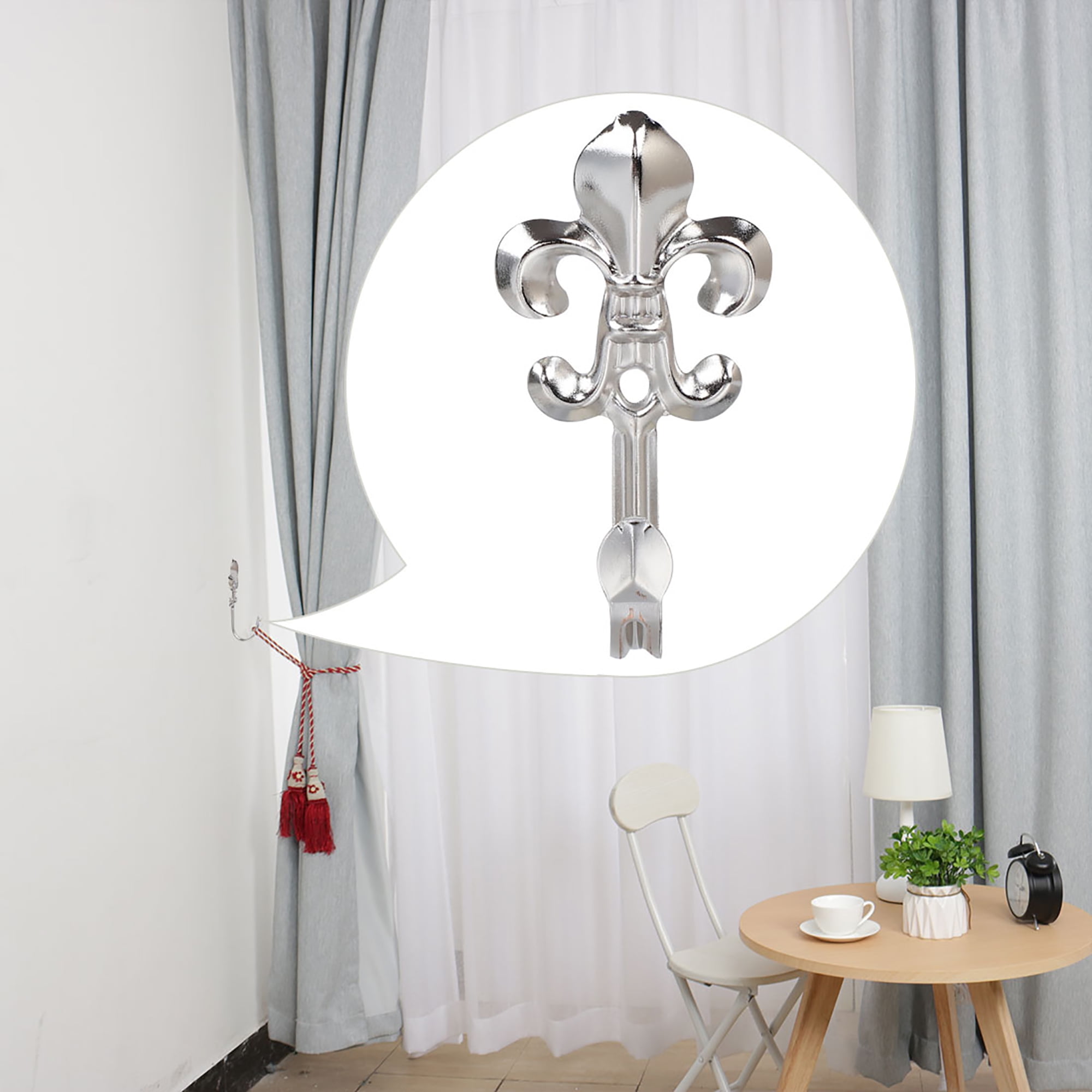 6pcs Metal Window Curtain Tieback Hook Drapery Holdback Hooks Silver