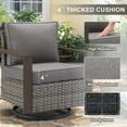 thumbnail image 6 of Planntonneo Classic Swivel Glider Chair Set of 2, Patio Cushioned Lounge Swivel Rocker for Balcony Yard, Grey Wicker and Grey Cushions, 6 of 7