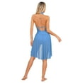 thumbnail image 3 of iiniim Women's Lyrical Ballet Leotard Sleeveless Halter Neck Flowy Skirt Dress Modern Contemporary Dancewear Light Blue S, 3 of 7