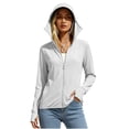 thumbnail image 2 of ClodeEU Women's Summer UPF 50+ Sun Protection Hooded Jacket,Long Sleeve Zip Up Outdoor UV Protection Athletic Top ,Women's Plus XL, 2 of 5