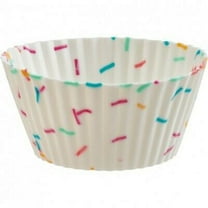 Trudeau Silicone Standard Muffin Baking Cup, White Confetti, Set of 12