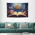thumbnail image 2 of Creowell Fantasy Tapestry, Magic Book Tapestry, Reading Tapestry, Art Floral Book Tapestry for Bedroom Living Room Decorative Wall Hanging (60x40 Inch) 60x40in, 2 of 7