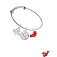 thumbnail image 2 of Delight Jewelry Resin Curved Red Lobster Silvertone Let Things Go Tree Charm Bangle Bracelet, 2 of 4