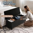 thumbnail image 6 of Favory 43 Inches Storage Ottoman Bench, Upholstered Tufted End of Bed Storage Bench, Large Ottoman Foot Rest with Legs, Load up to 800 lb, for Living Room, Bedroom, Entryway, Black, 6 of 10