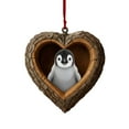 thumbnail image 2 of Heart-Shaped Animal Christmas Ornament, 2D Flat Acrylic Forest Animal Decoration, Hanging Woodland Pendant for Xmas Tree Decor, Animals Lovers Gift Home Party Decor Ornaments (Penguin), 2 of 7