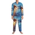 thumbnail image 3 of Naloa Red And Blue Fire Dragon A Men’s Pajamas Set - Long Sleeve Button Down Sleep Shirt and Pajama Bottoms Sleepwear Set-XX-Large, 3 of 7