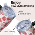 thumbnail image 4 of Cherry 20oz Stainless Steel Tumbler with Handle and Straw – Insulated Travel Cup with Sliding Lid, 360° Full Wrap Printed Mug for Home, Outdoor & Sports Use, Fruit, 4 of 6