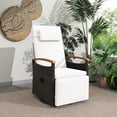 thumbnail image 4 of Costway Fauteuil Inclinable d'Extérieur en Rotin Pivotant à 360° Chaise Longue de Patio en Osier Blanc, 4 of 10