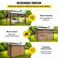 thumbnail image 4 of VEVOR 10' x 10' Hardtop Gazebo, Brown Double Roof Mosquito Netting, 4 of 9