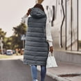 thumbnail image 6 of Shadoumai Long Puffer Vest for Women with Hood Thickened Packable Sleeveless Extended Long Vest for Fall & Winter, 6 of 9