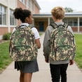 thumbnail image 4 of FKELYI Camo Grunge Green Print Kids Backpack for Boys Girls 17 Inch School Backpacks Spacious Bookbag with Multi-Pockets Lightweight Casual Daypack for Elementary Student, 4 of 7