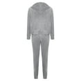 thumbnail image 5 of Aboser Womens Sweatsuit 2 Piece Set Velour Jogging Workout Sets Zip Up Long Sleeve Tracksuit Casual Elastic Waist Lounge Outfits with Pockets, 5 of 6