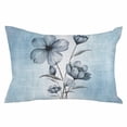 thumbnail image 2 of Blue Flower Throw Pillow Cover, Pillowcase Protectors with Zipper, Breathable Decorative Lumbar Pillow Case Cover, Retro Gradient Texture Painting Plant Leaf Pillow Shams for Couch Sofa 16x24Inch, 2 of 8