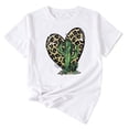 thumbnail image 2 of Anbech Heart Printed T-Shirt for Women Casual Leopard Graphic Heart Cactus Junior Girls Short Sleeve Tee Tops with Crew Neck, 2 of 3