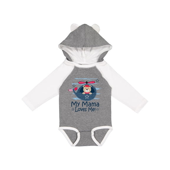 Inktastic My Mama Loves Me Boys Helicopter Boys Long Sleeve Baby Bodysuit