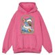 thumbnail image 3 of Sudadera con capucha para hombre, 100 % algodón, con lavado desgastado retro, con texto "Mantente positivo incluso si te comen los tiburones", ropa de abrigo holgada con capucha, 3 of 4