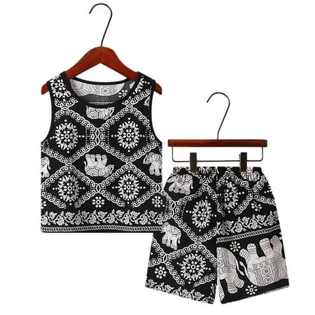 

Cathalem Checker Pants Toddlers Kids Girls Boys Fashional Floral 3D Prints Sleeveless Vest Top Short Grandma Baby Girl Clothes Childrenscostume Black 7-8 Years
