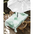 thumbnail image 3 of Ombre Green Boho Rectangle Outdoor Tablecloth, Waterproof Table Cloth Cover with Umbrella Hole and Zipper, Multicolored Tie Dye Abstract Art Table Protector for Patio Party Picnic 54"x80", 3 of 6