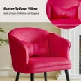 thumbnail image 2 of 14 Karat Home Velvet Accent Chair Upholstered Armchair Set of 2 for Living Room, Fuchsia, 2 of 7