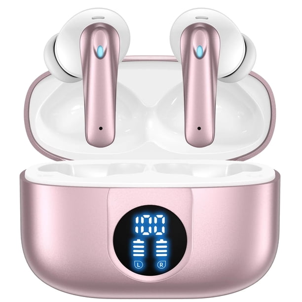V5.4 Auriculares Bluetooth Inalámbricos, Auriculares Bluetooth 60 Horas de Batería con Cancelación de Ruido Llamadas Claras Micrófono Incorporado Resistente al Agua IPX7