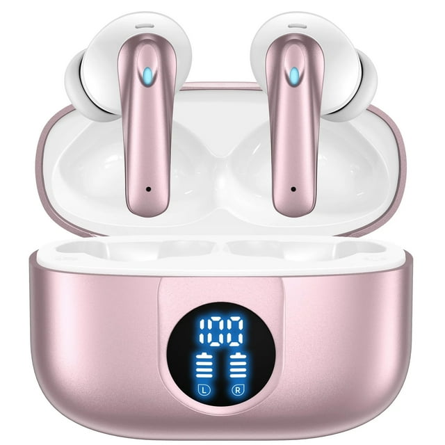 V5.4 Auriculares Bluetooth Inalámbricos, Auriculares Bluetooth 60 Horas de Batería con Cancelación de Ruido Llamadas Claras Micrófono Incorporado Resistente al Agua IPX7