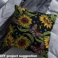 thumbnail image 2 of Manfei Textile Sunflower Fabric by the Yard (1 Yard), Green Leaves Decorative Fabric by the Yard, Colorful Butterfly DIY Fabric, 2 of 6