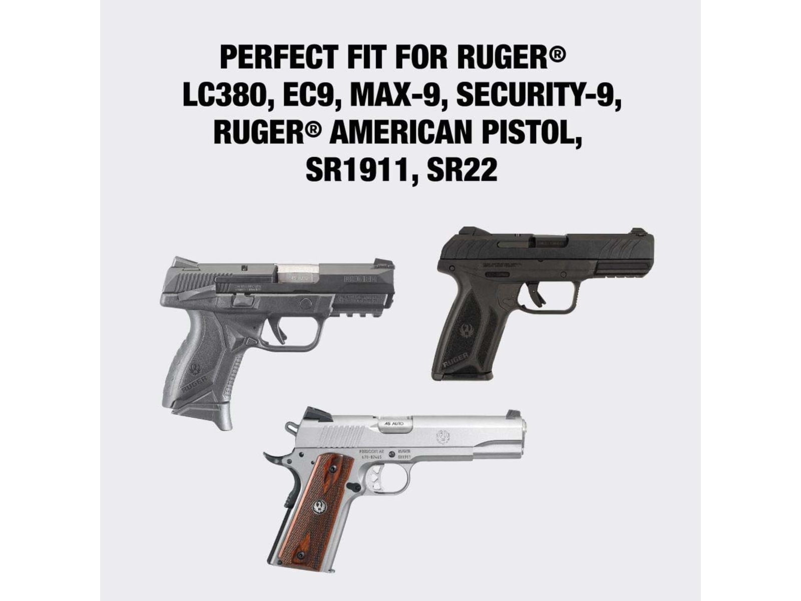 Ruger 8 In Full-Size Pistol Case, Gray
