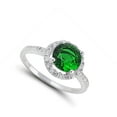 thumbnail image 4 of CHOOSE YOUR COLOR Simulated Emerald Solitaire Ring .925 Sterling Silver Band Green CZ Female Size 7, 4 of 4