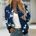thumbnail image 5 of Hvyesh Womens Bomber Jacket 2025,Women Long Sleeve Zip Up Coat Dressy Floral Print Jackets Lightweight Casual Long Sleeve Coats With Pockets Black, 5 of 6