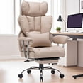 thumbnail image 4 of Desk Office Chair Big  Back PU Leather Computer Chair  Executive Office Chair with Leg Rest and Lumbar Support  Grey Office Chair, 4 of 6
