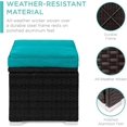 thumbnail image 6 of GVN Patio Ottoman, Outdoor Footstool, 2 Wicker Ottomans, Additional Seating, Footrest, Side Table w/Storage, Removable Cushions,Blue, 6 of 7