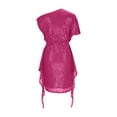 thumbnail image 5 of ZHYou Womens One Shoulder Sequin Cocktail Dresses Glittery Shimmering Elegant Party Dress Ruched Waist Knot Detail Bodycon Fit,Hot Pink,M, 5 of 6
