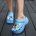 thumbnail image 5 of Platform Clogs for women, Womens Platform Clogs Shoes Gardener Shoes Slippers 2 inch Hight Heels Mules Comfortable Breathable Lightweight Slip on Wedge Sandals Slides with Charms Blue 39, 5 of 7